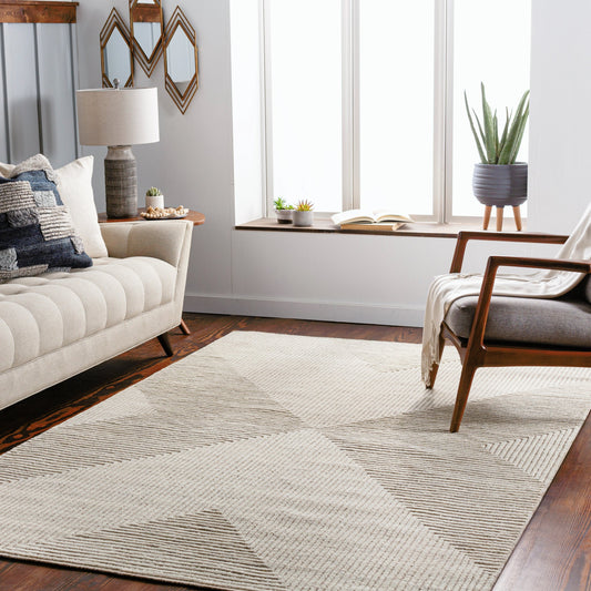 Tunus Rug - 26653 by Surya in light gray, light brown. Made from unique in a unique style.