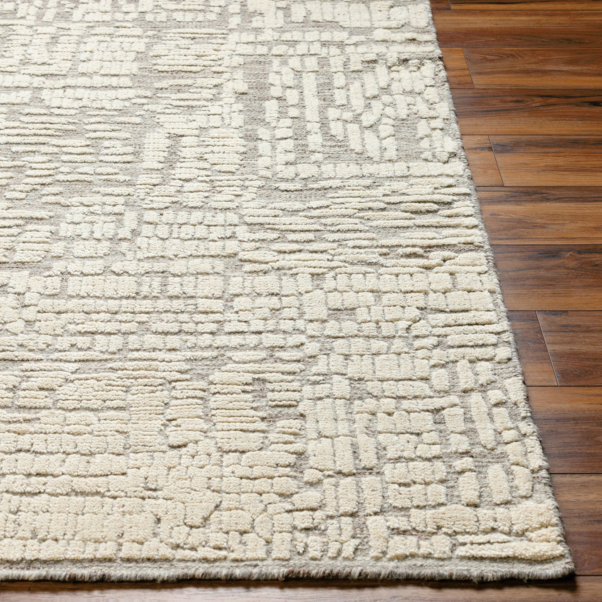 Tunus TUN-2310 Rug by Surya in taupe, ivory, charcoal. Made from main: 100% wool in a unique style.