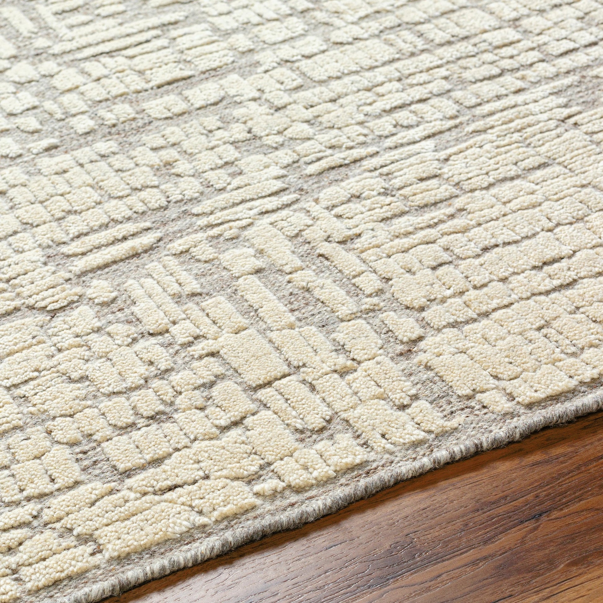 Tunus TUN-2310 Rug by Surya in taupe, ivory, charcoal. Made from main: 100% wool in a unique style.