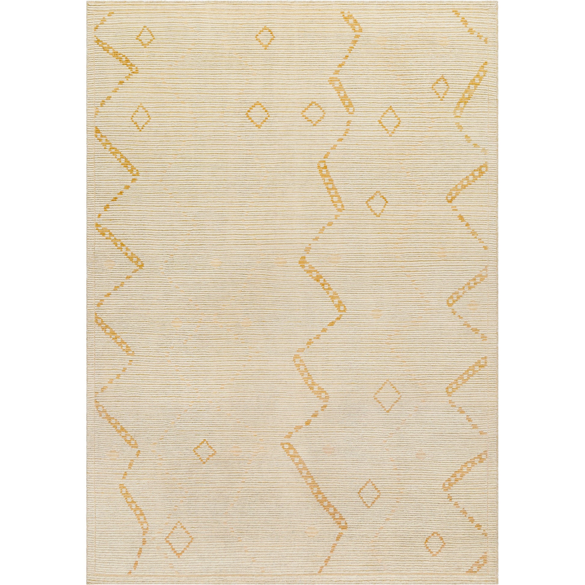 Tunus TUN-2322 Rug by Surya in ivory, goldenrod, sand. Made from face: 100% wool, warp: 100% cotton in a unique style.
