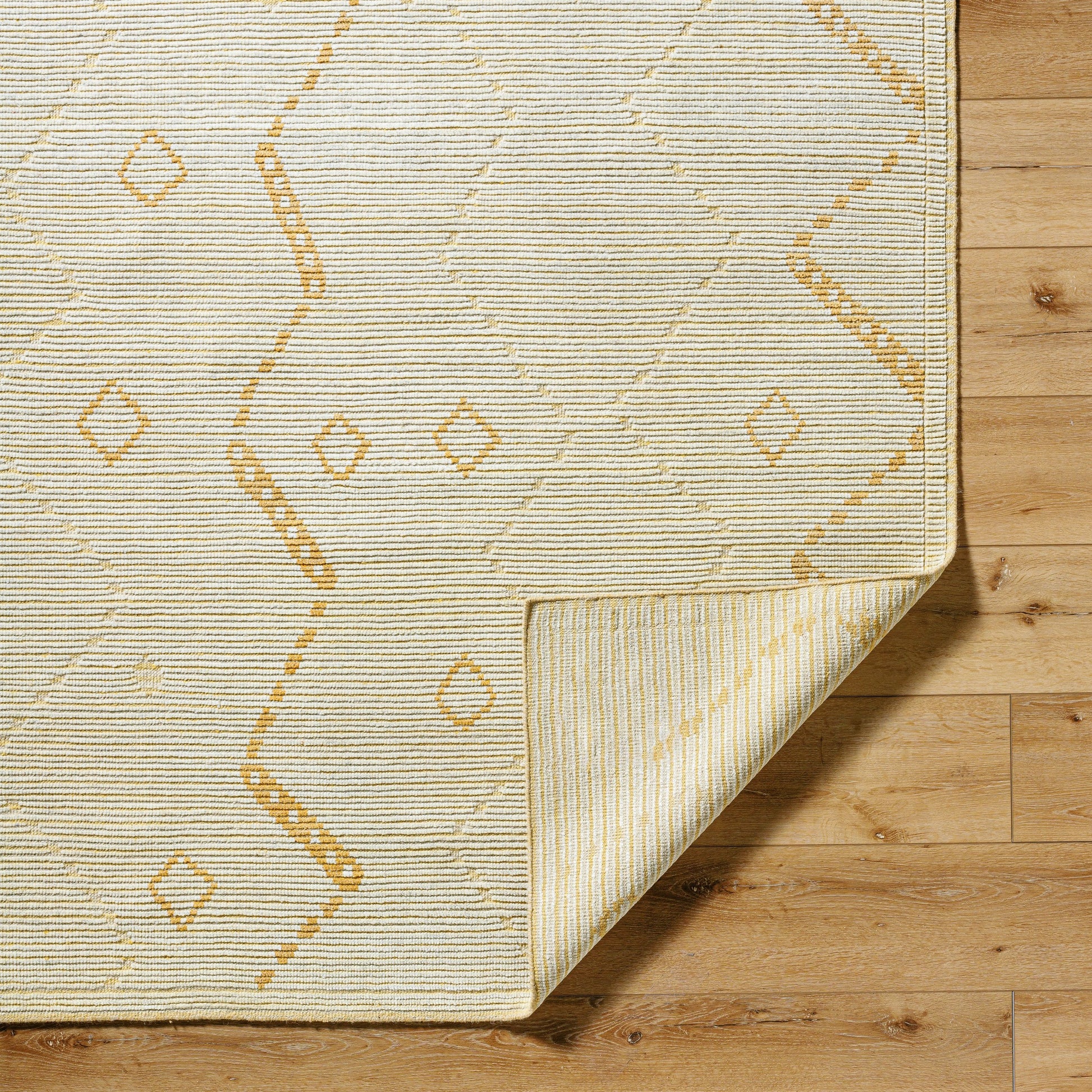 Tunus TUN-2322 Rug by Surya in ivory, goldenrod, sand. Made from face: 100% wool, warp: 100% cotton in a unique style.