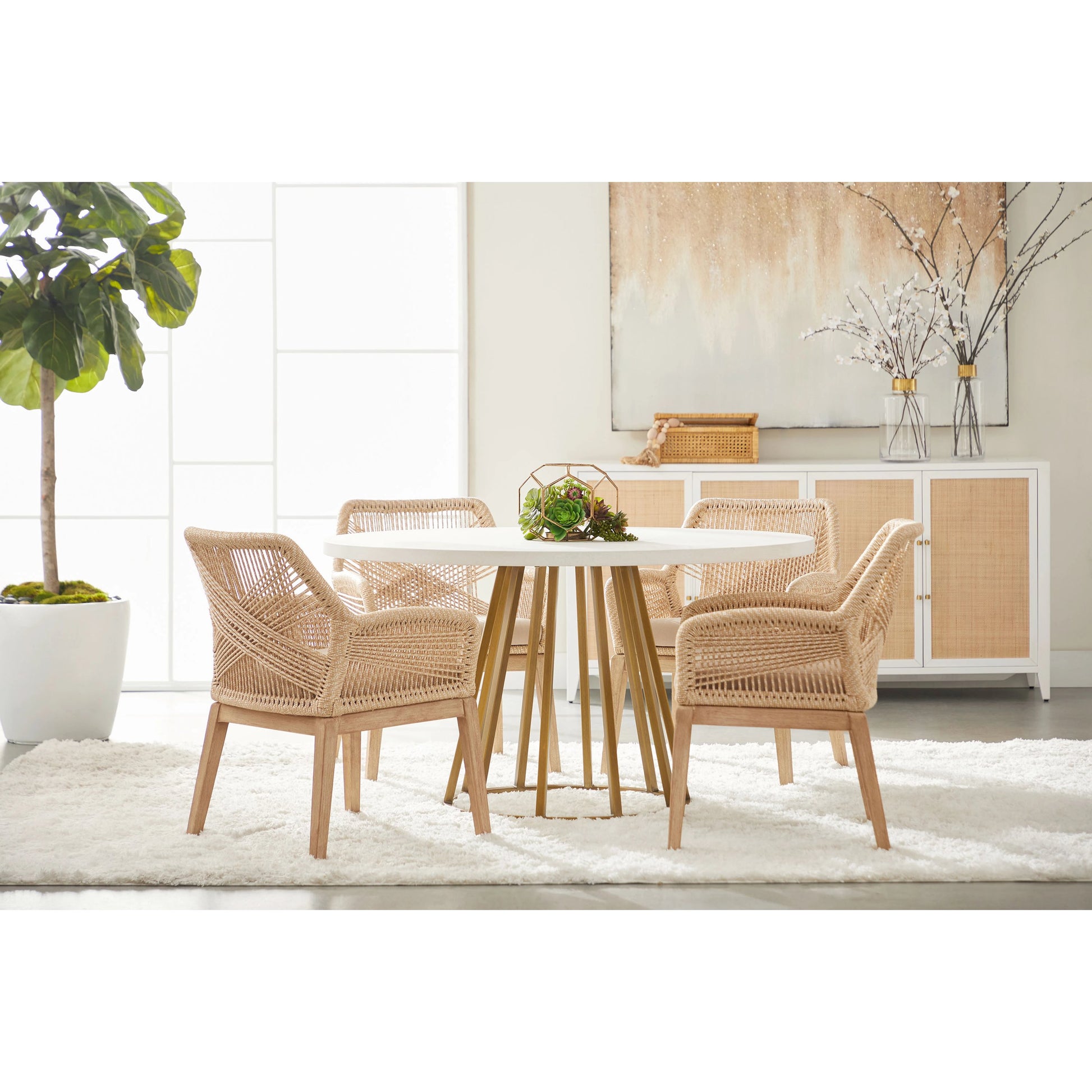 Turino Dining Table Concrete Top by Essentials For Living in white concrete. Made from concrete resin, aluminum in a modern style.