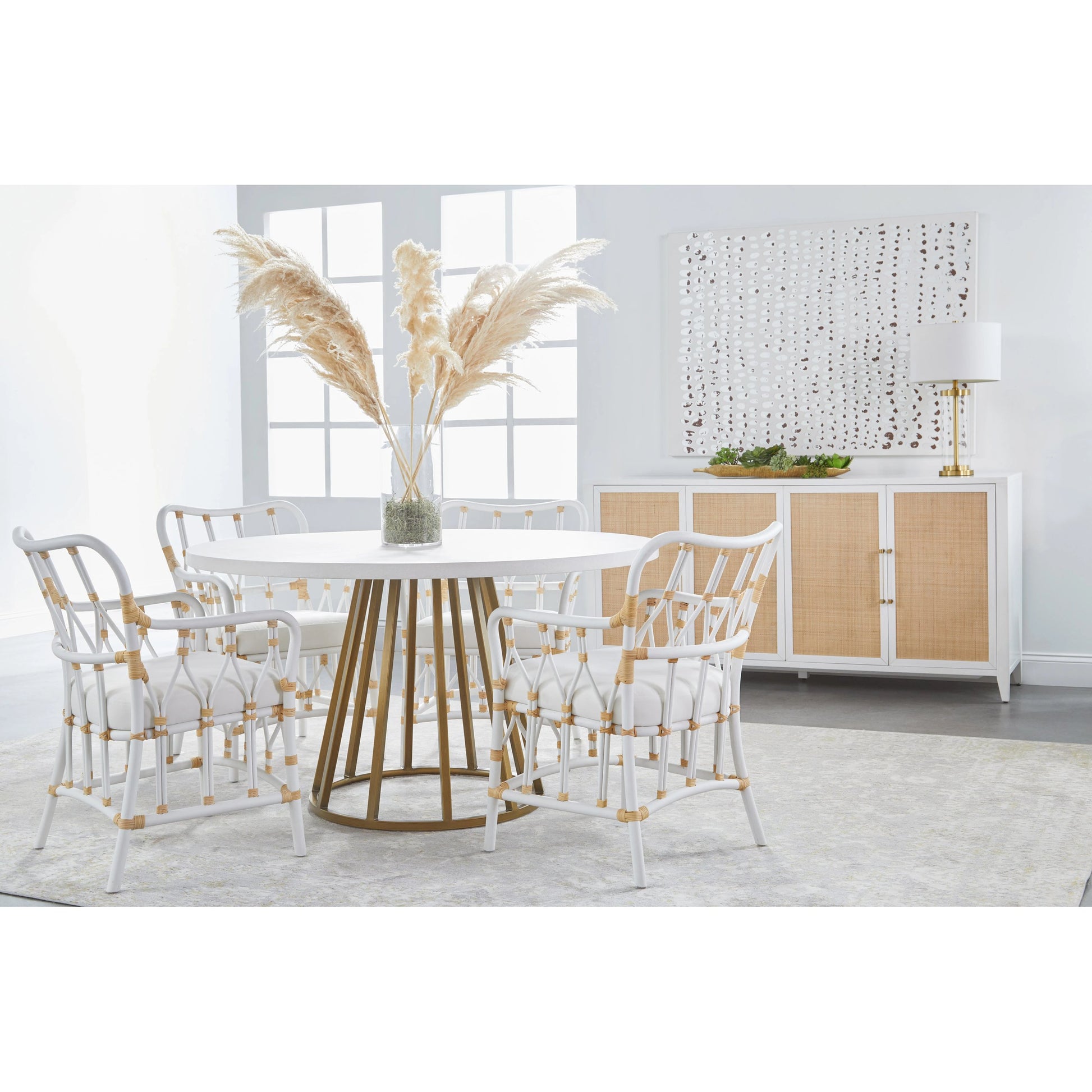 Turino Dining Table Concrete Top by Essentials For Living in white concrete. Made from concrete resin, aluminum in a modern style.