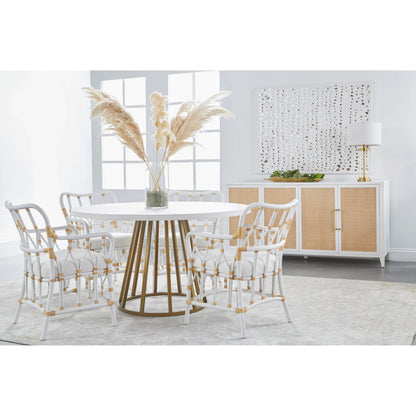 Turino Dining Table Concrete Top by Essentials For Living in white concrete. Made from concrete resin, aluminum in a modern style.