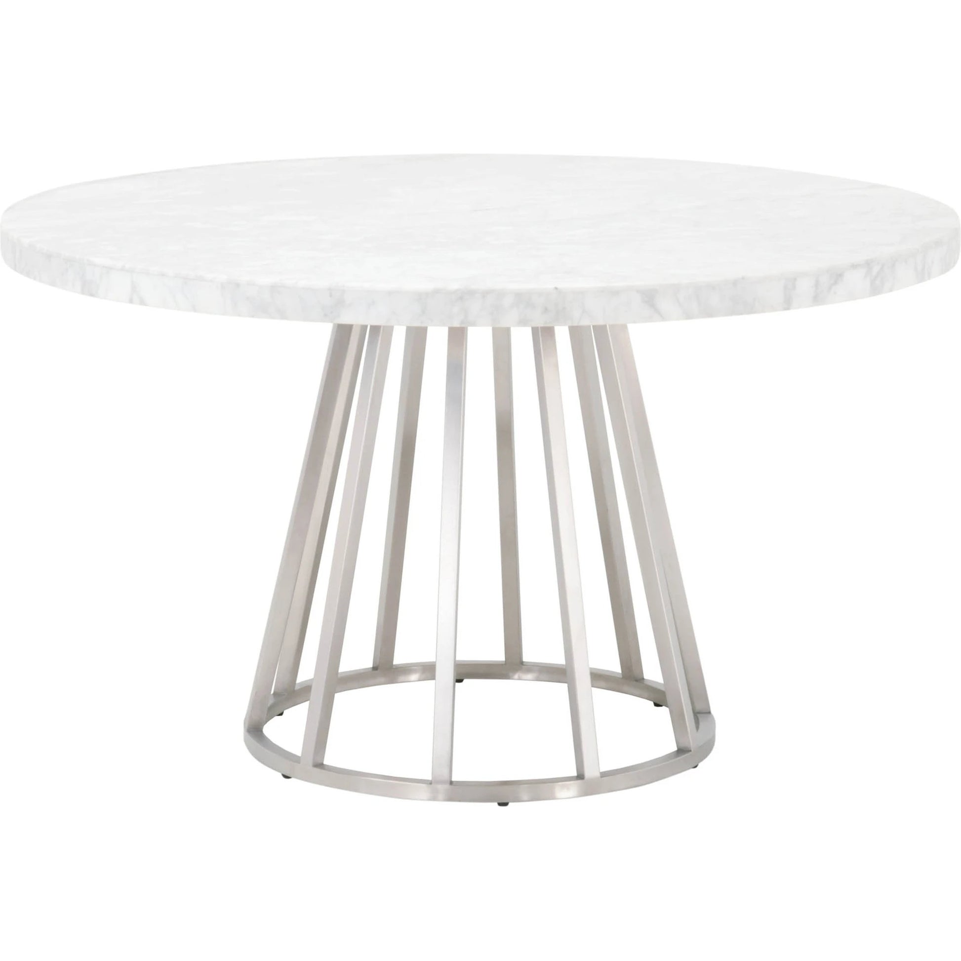 Turino Dining Table Carrera Top by Essentials For Living in white carrera. Made from marble veneer, mdf in a modern style.