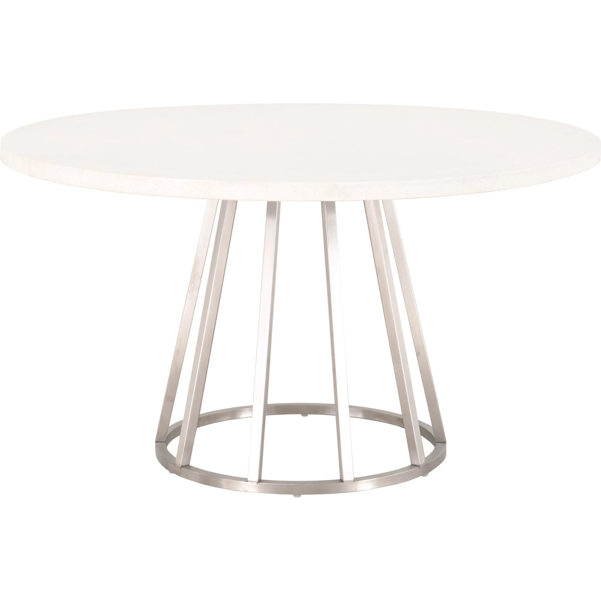Turino Dining Table Concrete Top by Essentials For Living in white concrete. Made from concrete resin, aluminum in a modern style.