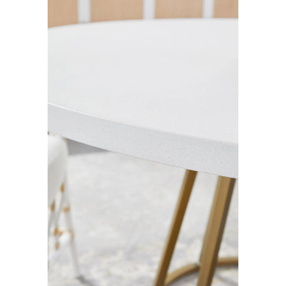 Turino Dining Table Concrete Top by Essentials For Living in white concrete. Made from concrete resin, aluminum in a modern style.