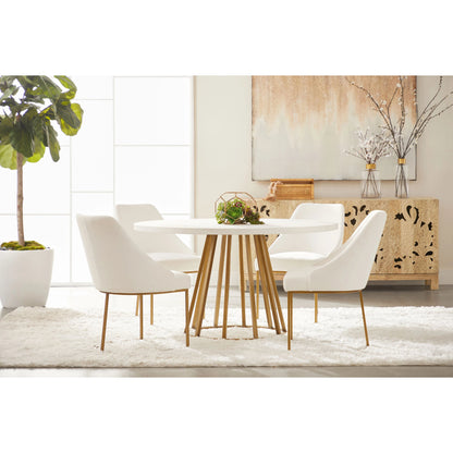 Turino Dining Table Concrete Top by Essentials For Living in white concrete. Made from concrete resin, aluminum in a modern style.