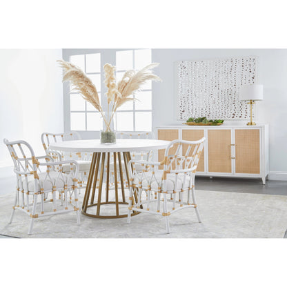 Turino Dining Table Concrete Top by Essentials For Living in white concrete. Made from concrete resin, aluminum in a modern style.