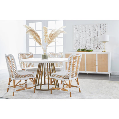 Turino Dining Table Concrete Top by Essentials For Living in white concrete. Made from concrete resin, aluminum in a modern style.