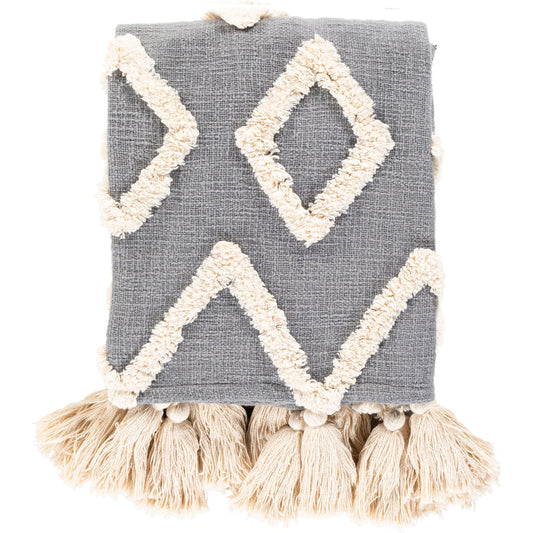 Tut - 34550 by Surya in gray, cream. Made from 100% cotton in a eclectic & global style.