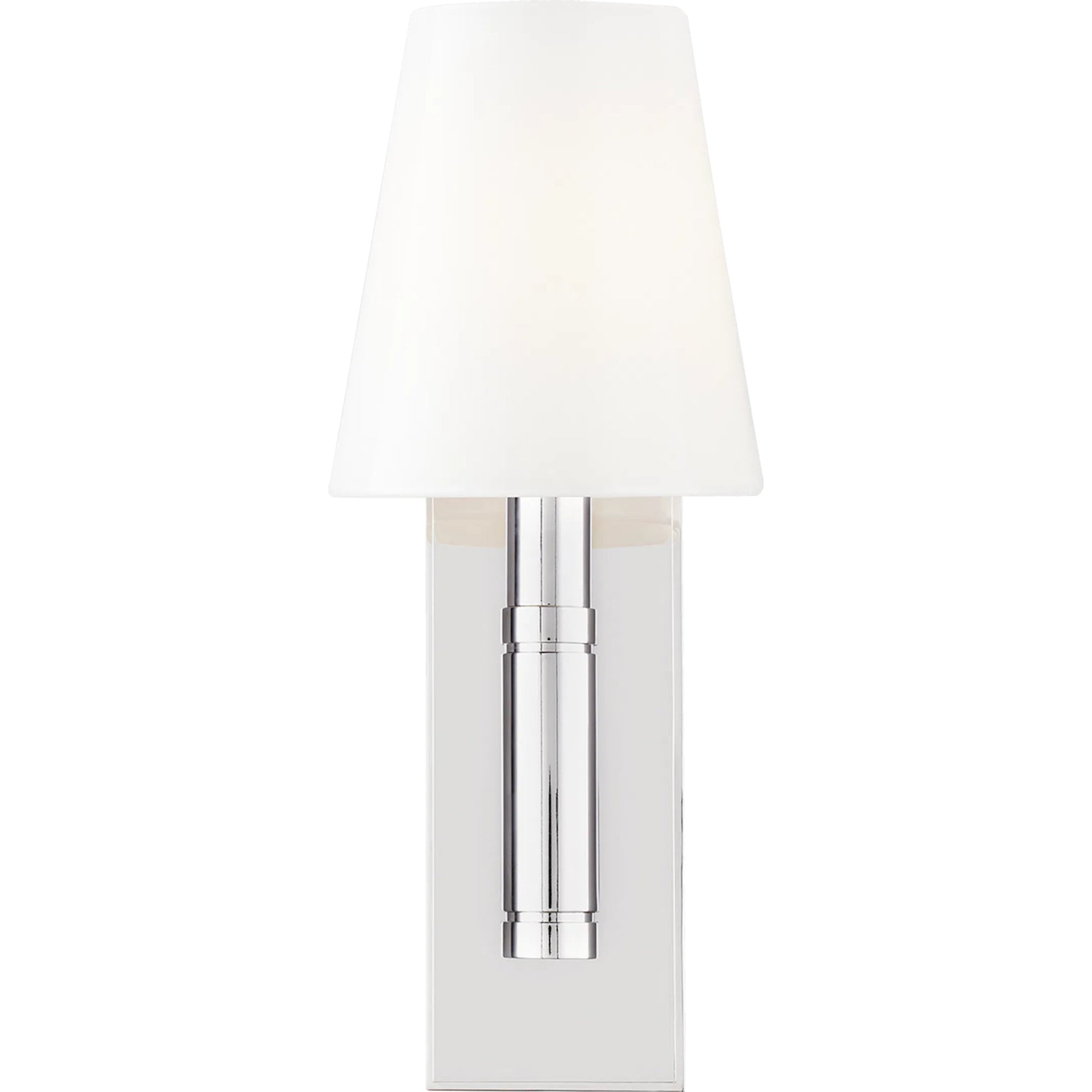 Beckham Classic Rectangular Sconce by Visual Comfort & Co. in polished nickel. Made from steel in a unique style.