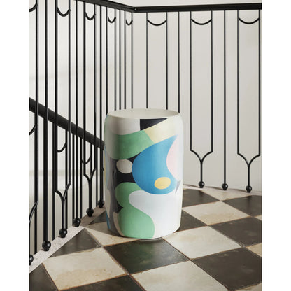 So Nouveau Accent Table by Currey and Company in multicolor. Made from terracotta in a modern style.