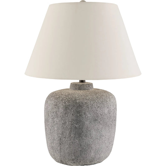 Tovik Accent Table Lamp by Surya in gray. Made from paper, cotton, iron in a transitional style.