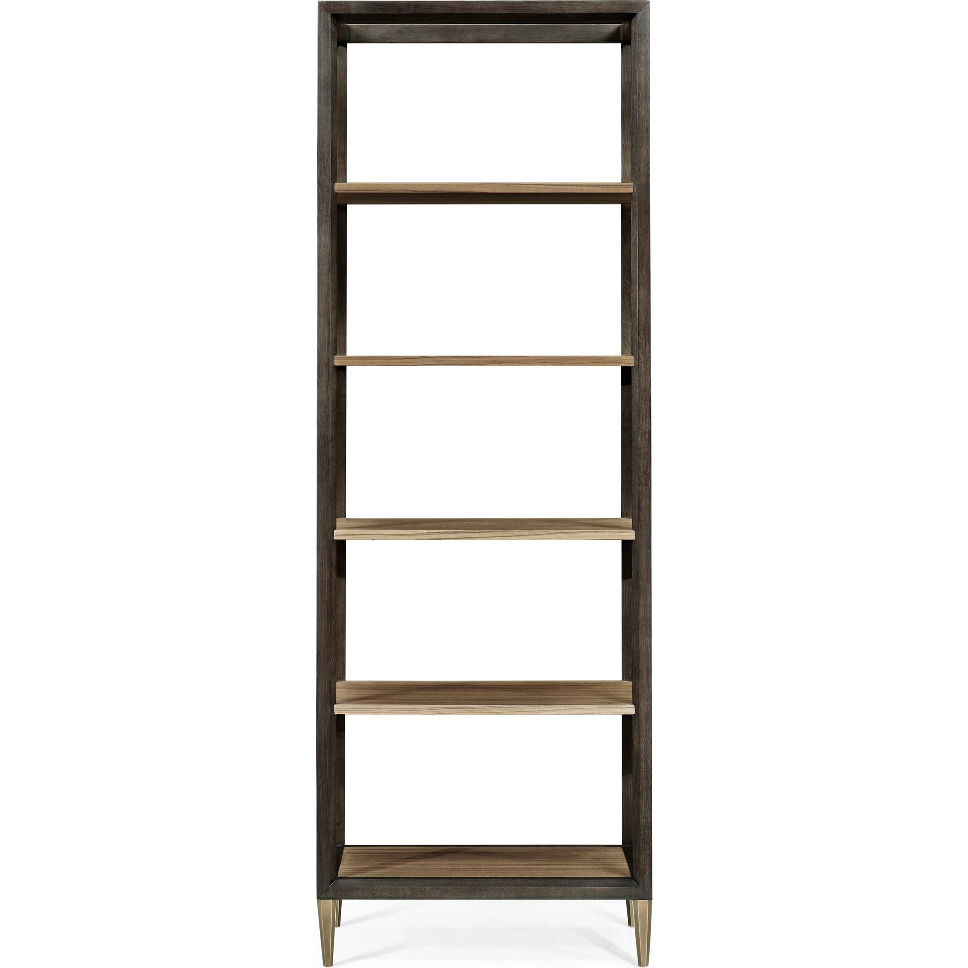 Hamilton Golden Amber Five-Tier Etagere by Jonathan Charles in brown and golden amber. Made from paldao veneer in a transitional style.