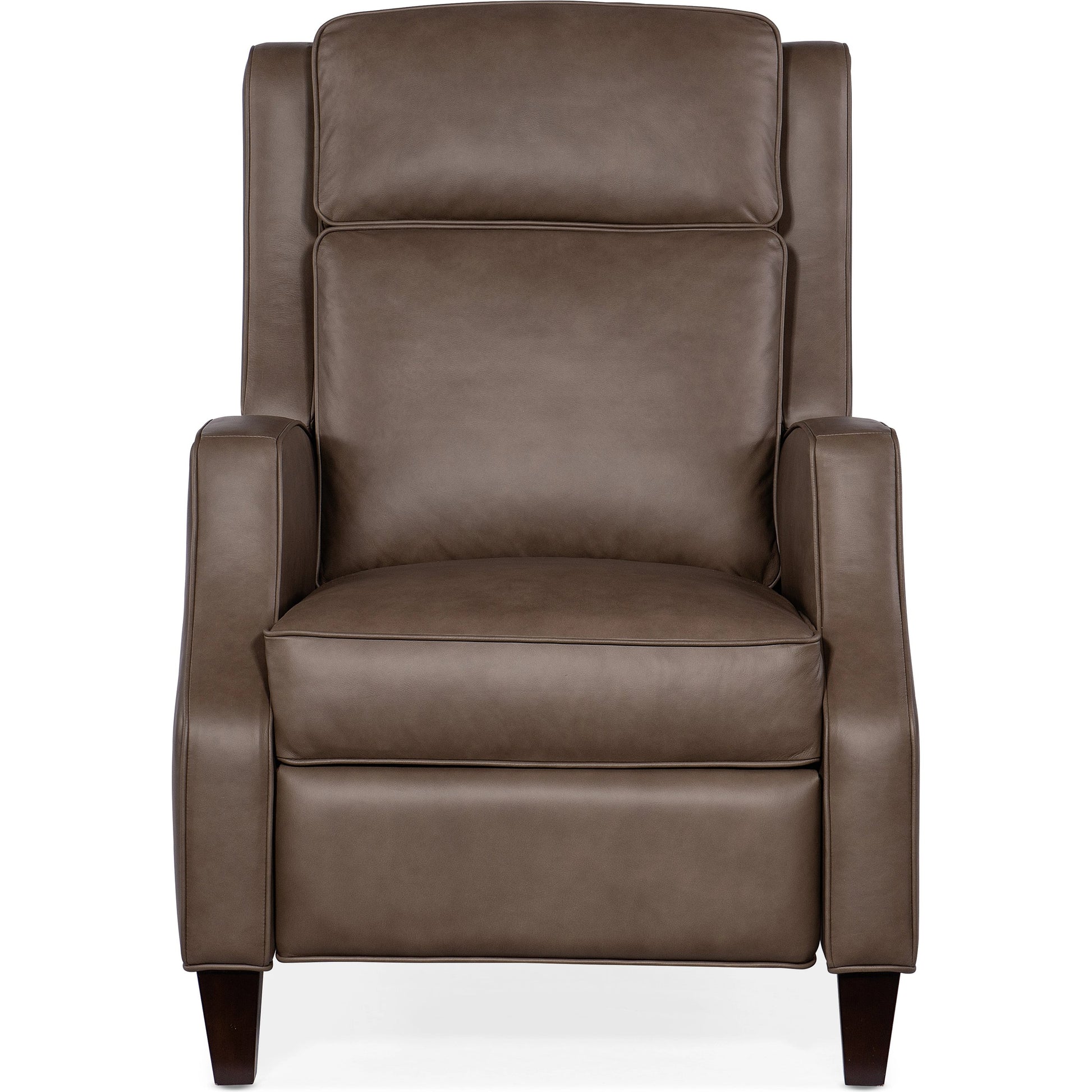 Tricia Manual Push Back Recliner by Hooker Furniture in aspen lenado. Made from leather, aspen lenado (finished top grain) in a traditional style.