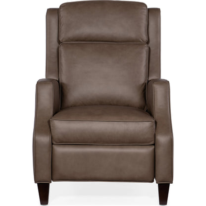 Tricia Manual Push Back Recliner by Hooker Furniture in aspen lenado. Made from leather, aspen lenado (finished top grain) in a traditional style.