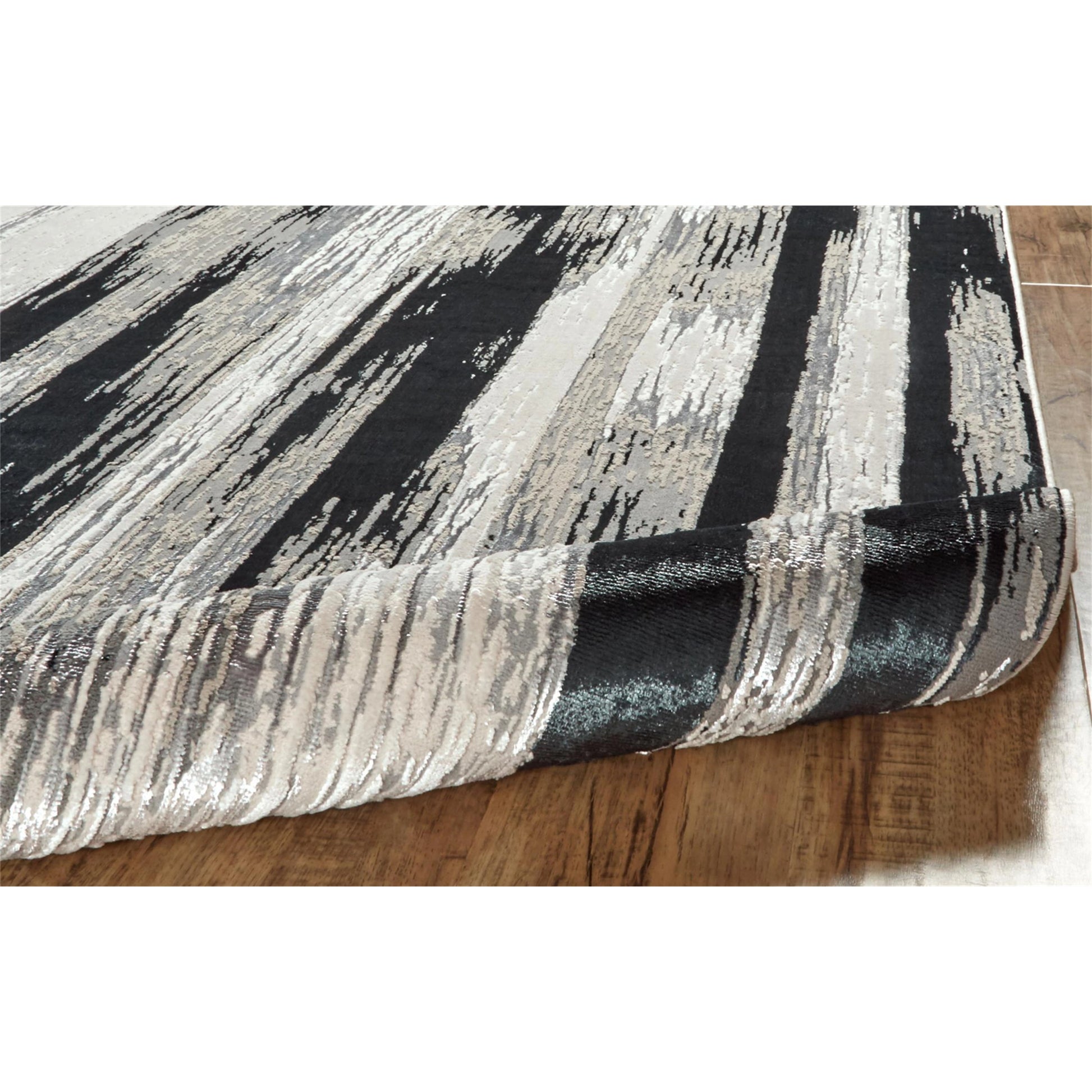 Micah Rug - 3338F by Feizy in black, silver, gray. Made from polyester, polypropylene in a unique style.