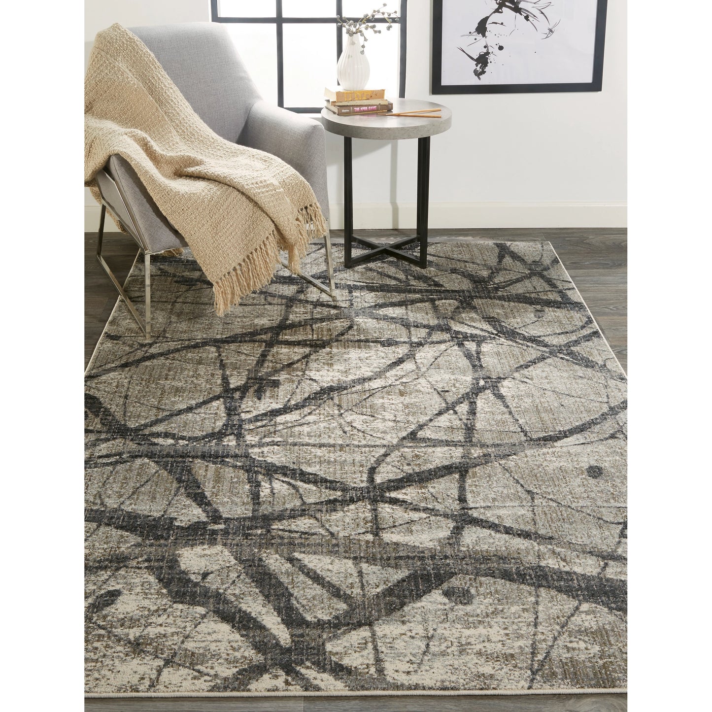 015 SI-1752434,SI-1752435,SI-1752436,SI-1752437,SI-1752439 | Lifestyle | Kano Transitional Rug - 3877F by Feizy in taupe, gray, ivory. Made from polypropylene, polyester in a unique style.
