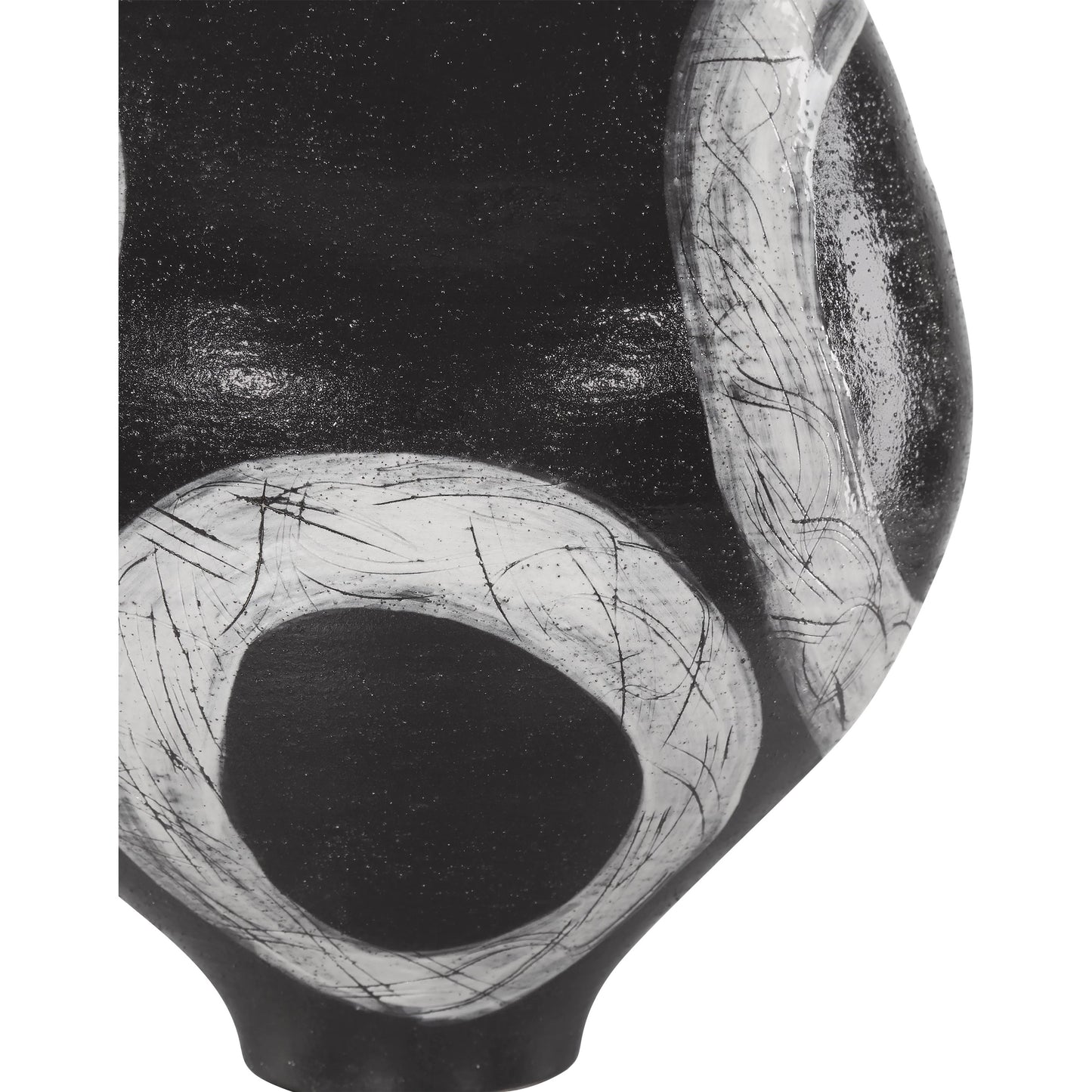 005 SI-2191839 | Closeup | Satori Vase by Currey and Company in black, light gray. Made from porcelain in a modern style.