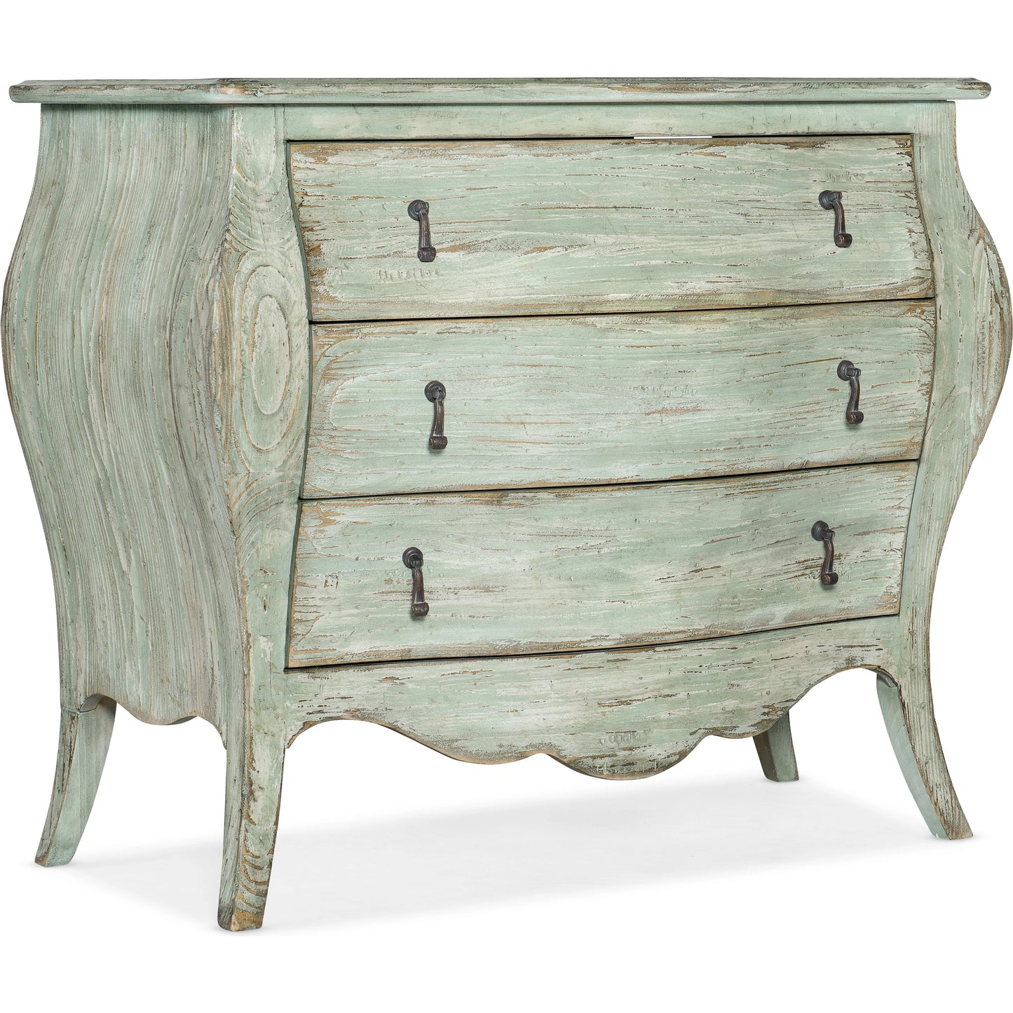 002 SI-1900887 | Primary Silo | Traditions Bachelors Chest by Hooker Furniture in pistachio. Made from pine veneers, solid wood-edge top in a cottage & farmhouse style.