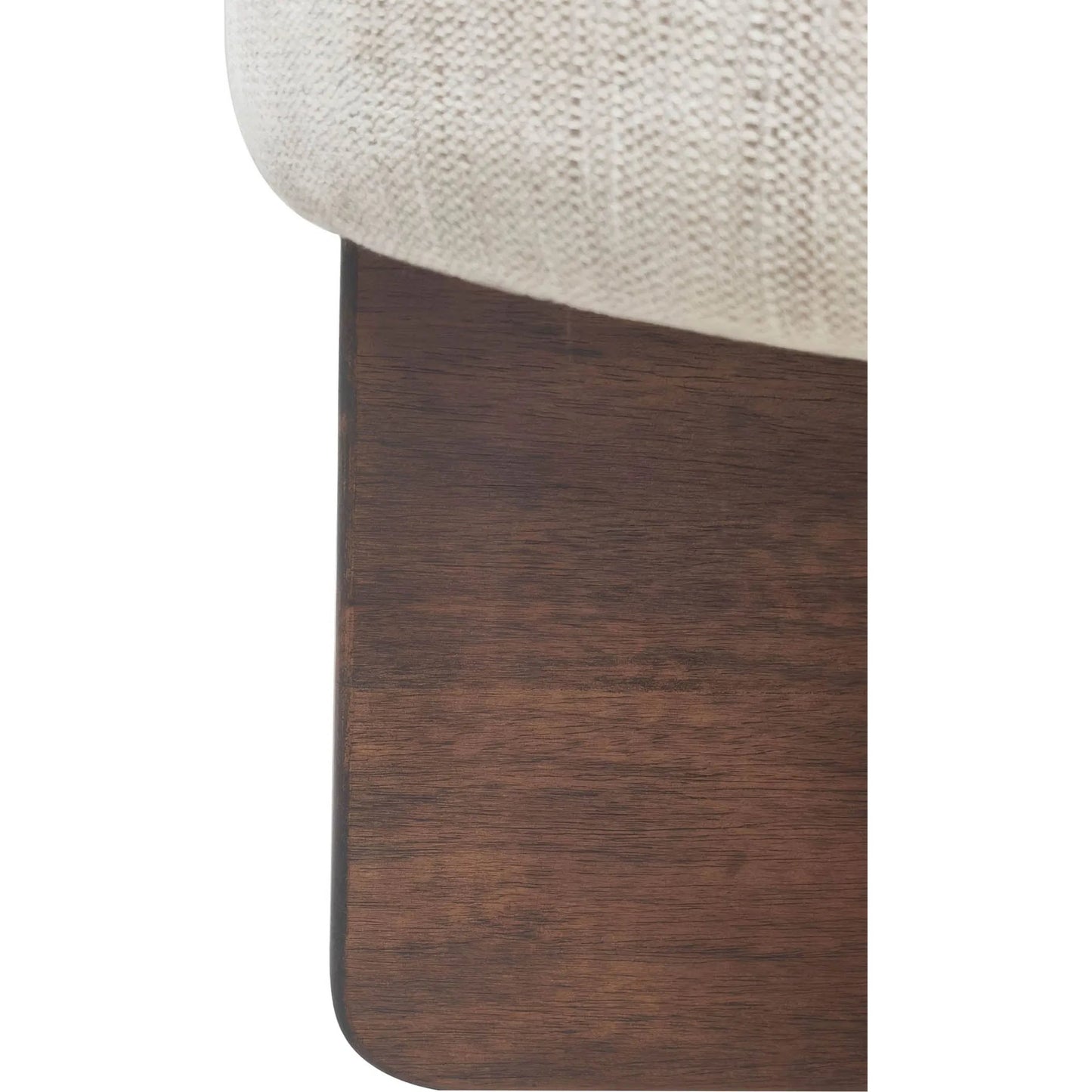 002 SI-2325314 | Closeup | Francesca Stool by LH Imports in oatmeal sand, brown and brown. Made from walnut wood, 100% polyester fabric, pu foam in a transitional style.
