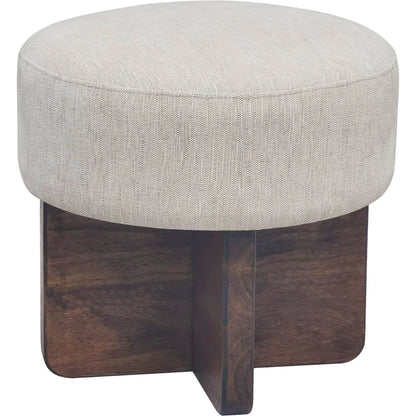 Francesca Stool by LH Imports in oatmeal sand, brown and brown. Made from walnut wood, 100% polyester fabric, pu foam in a transitional style.
