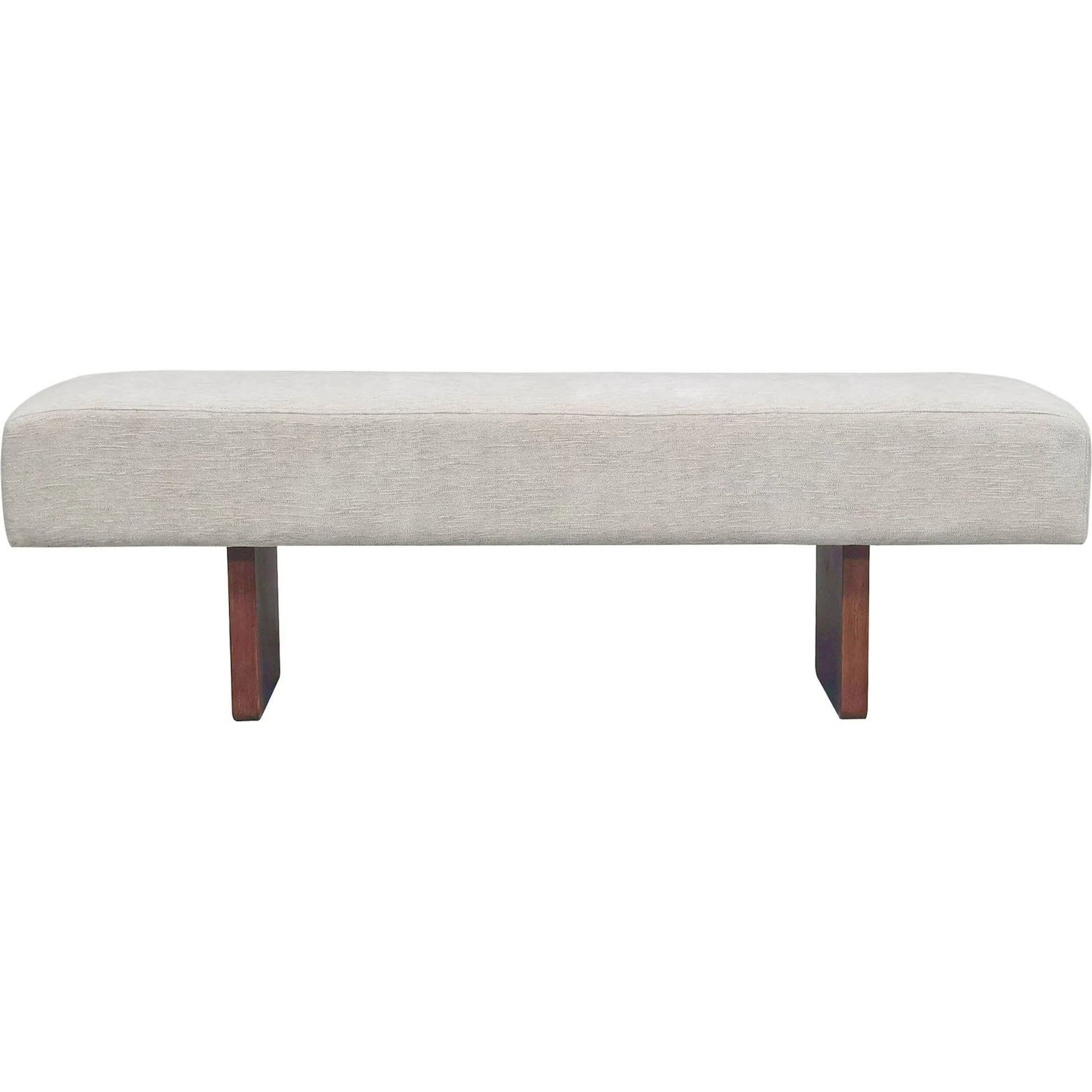 Francesca Bench by LH Imports in oatmeal sand, brown and brown. Made from walnut wood, 100% polyester fabric, pu foam in a transitional style.