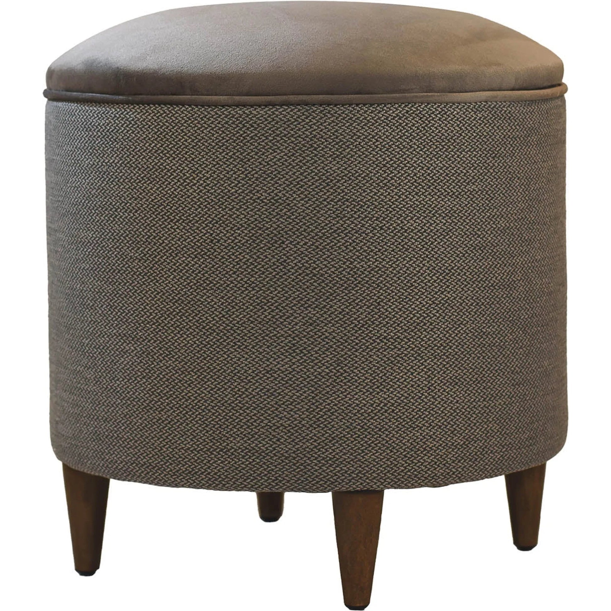 Emma Ottoman by LH Imports in grey and brown. Made from acacia, fabric, pu foam, polyester fiber in a traditional style.