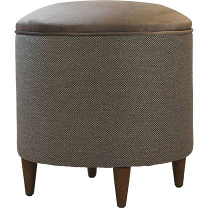 Emma Ottoman by LH Imports in grey and brown. Made from acacia, fabric, pu foam, polyester fiber in a traditional style.