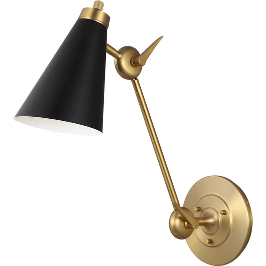 Signoret Library Sconce by Visual Comfort & Co. in burnished brass. Made from steel in a unique style.
