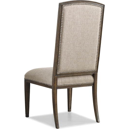Rhapsody Side Chair (Set of 2) by Hooker Furniture in beige and rustic walnut, aurora ecru. Made from fabric in a traditional style.