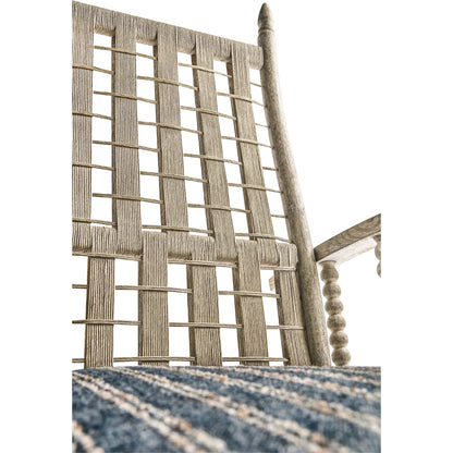 Whitby Lounge Chair by Jonathan Charles in grey and greyed oak. Made from oak, fabric, rope in a cottage & farmhouse style.