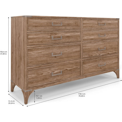 Passage Dresser by A.R.T. Furniture in brown and light oak. Made from ash solids with knotty oak veneers in a modern style.