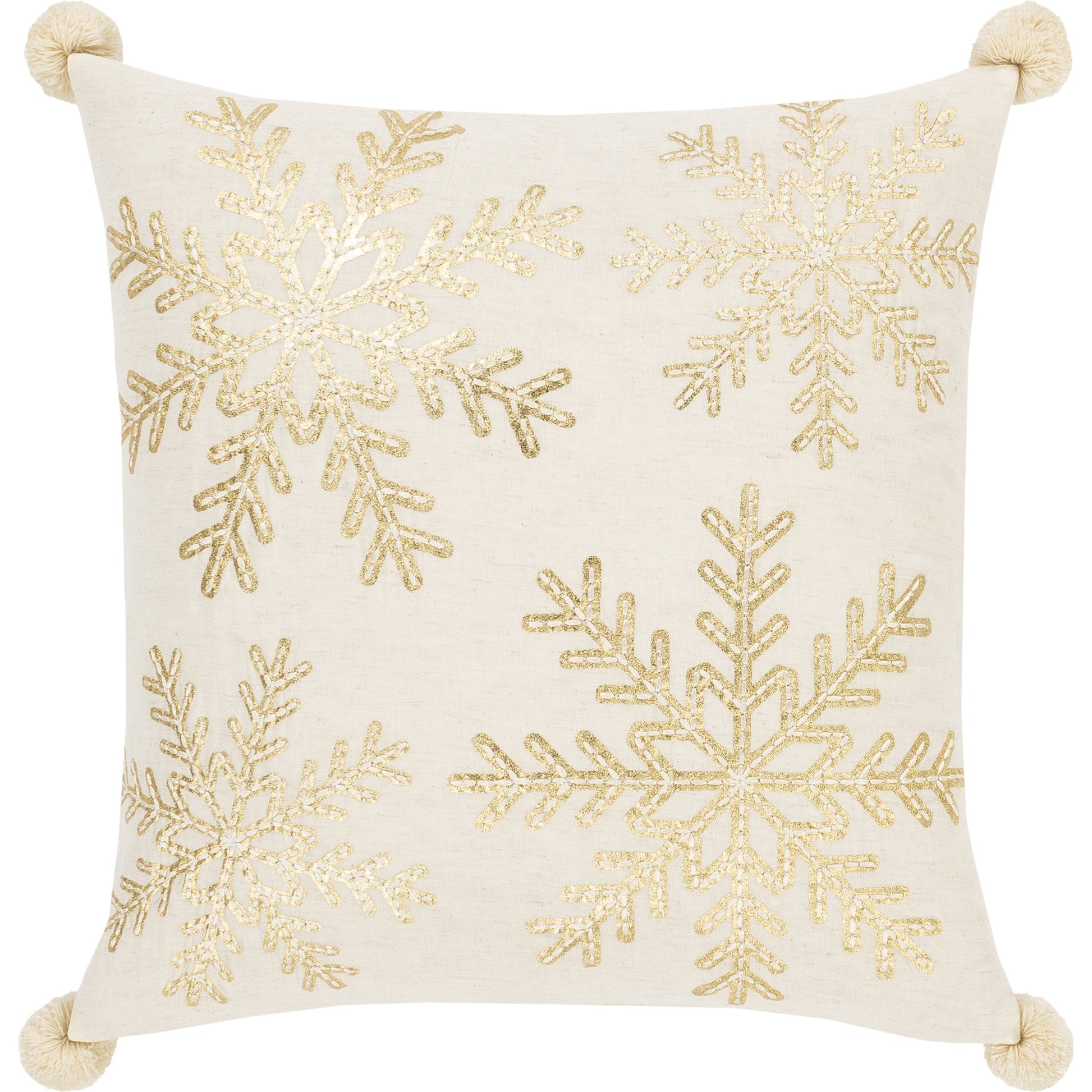 Twinkle Pillow - 31863 by Livabliss in beige, metallic - champagne, ivory. Made from 100% cotton in a cottage & farmhouse style.