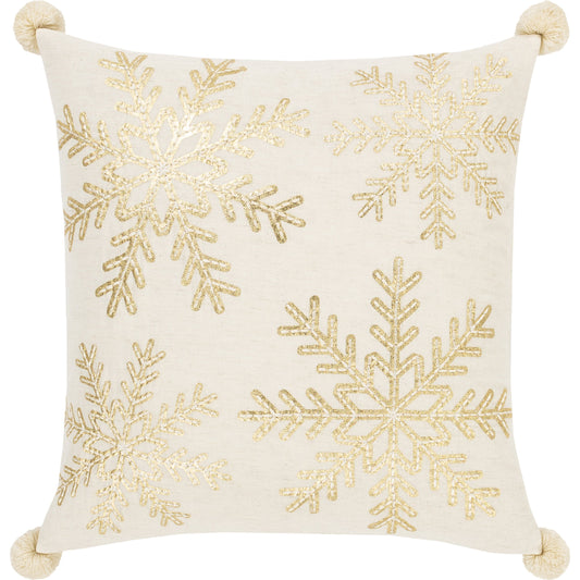 001 SR-881396,SR-881397 | Additional Silo | Twinkle Pillow - 31863 by Livabliss in beige, metallic - champagne, ivory. Made from 100% cotton in a cottage & farmhouse style.