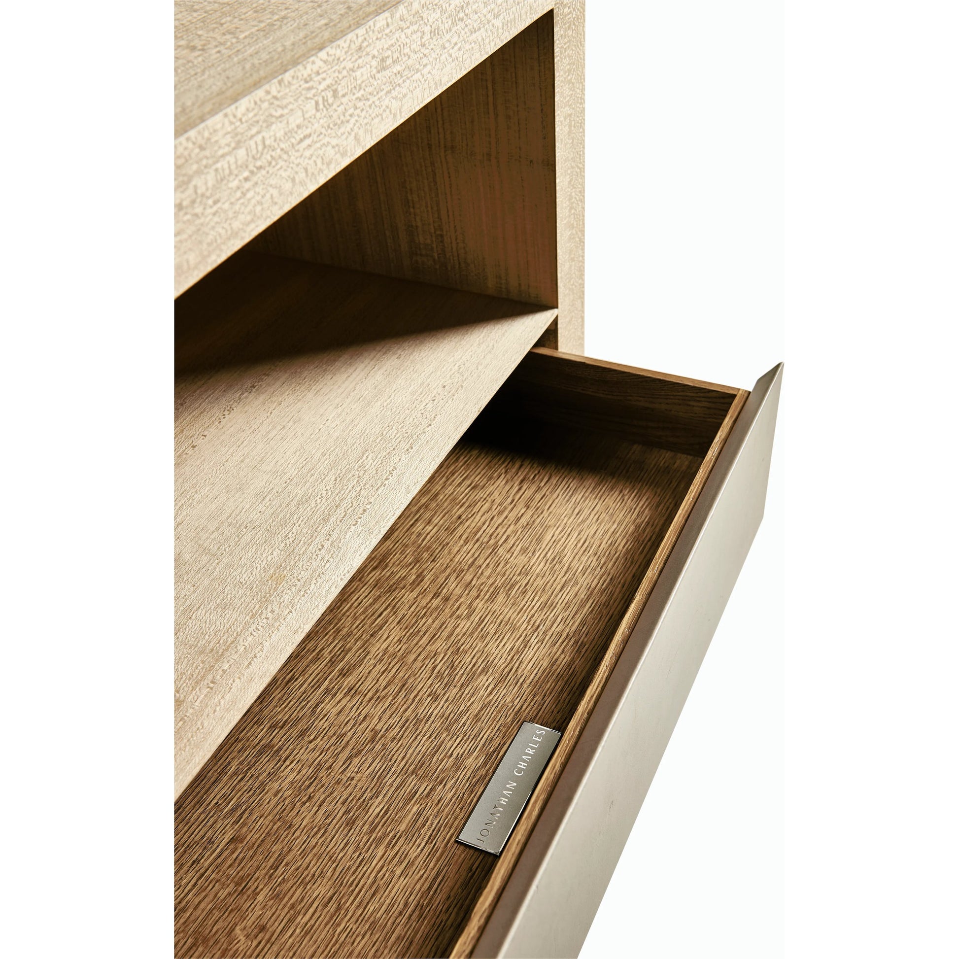Water Hadal Plinth Nightstand by Jonathan Charles in beige. Made from unique in a transitional style.