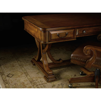 Tynecastle Writing Desk by Hooker Furniture in chestnut. Made from alder veneers in a traditional style.