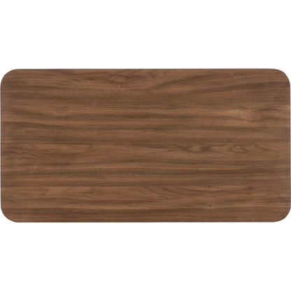 Eleana Three Drawer Nightstand by Hooker Furniture in light caramel, quartered walnut veneers, sunlit bronze metal. Made from walnut veneers in a modern style.