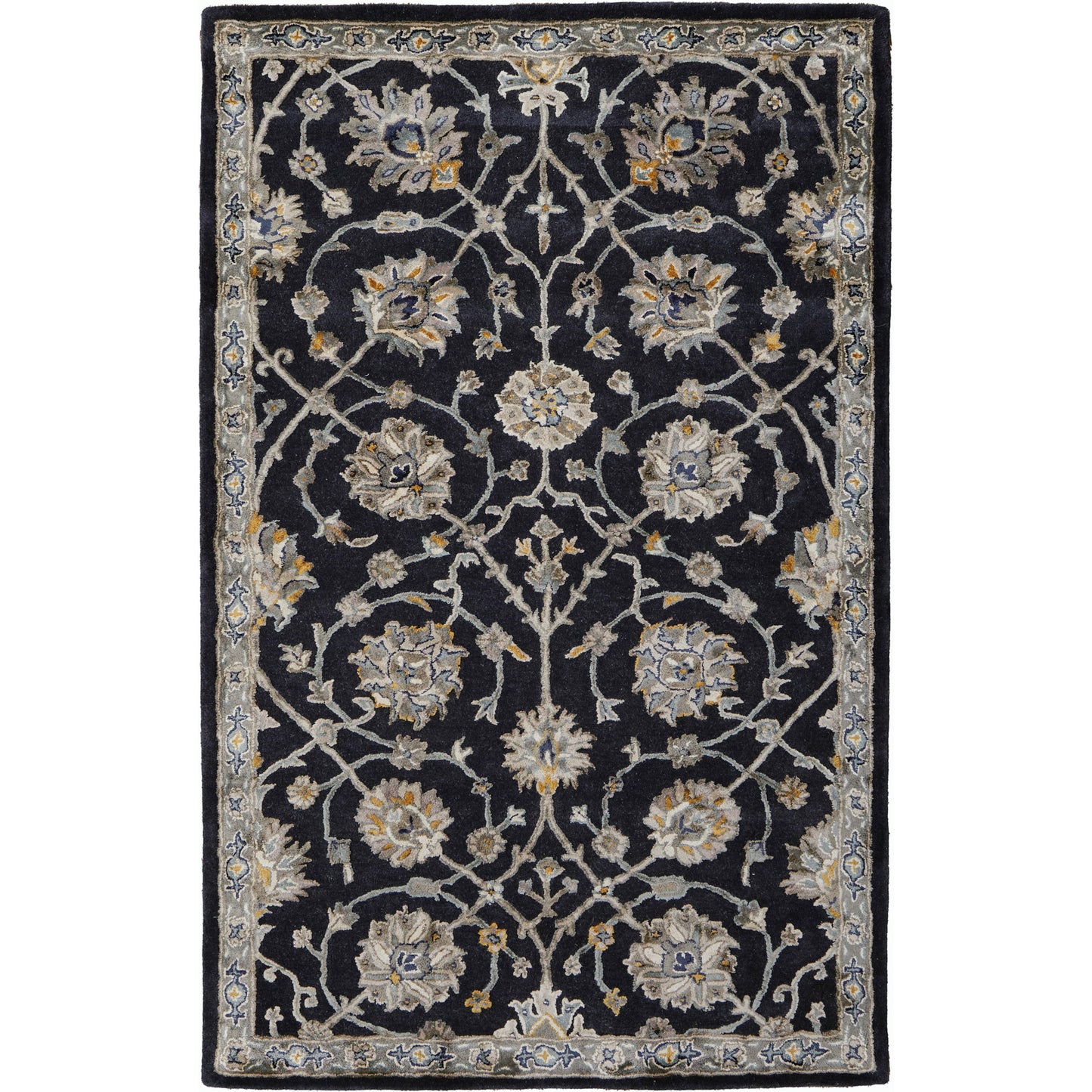 001 SI-2130021,SI-2130022 | Primary Silo | Prescott Traditional & Botanical Rug - 8940F by Feizy in blue, silver, gray. Made from viscose, wool in a unique style.