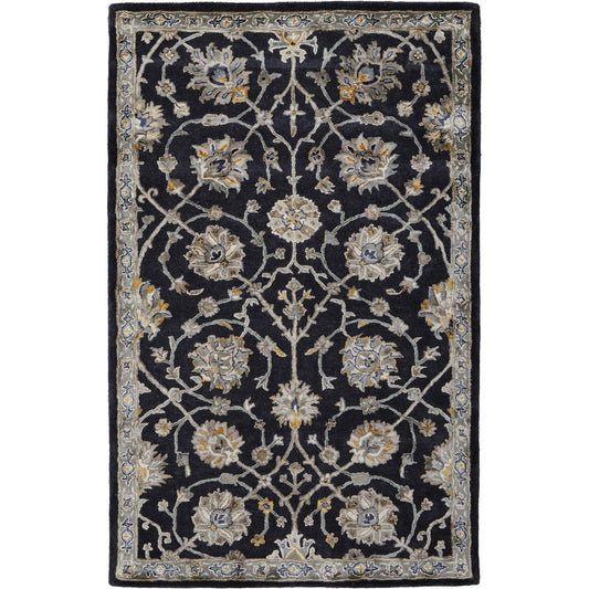 Prescott Traditional & Botanical Rug - 8940F by Feizy in blue, silver, gray. Made from viscose, wool in a unique style.