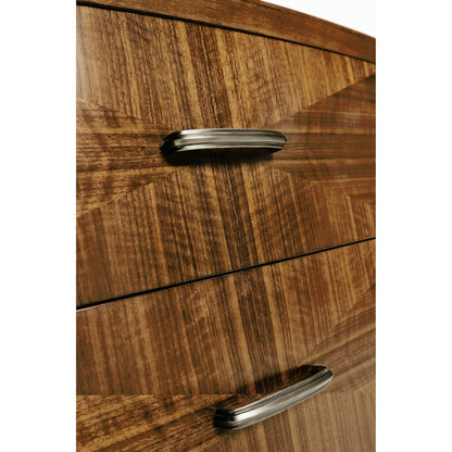 Toulouse Bedside Chest by Jonathan Charles in walnut. Made from walnut quarter figured veneer in a modern style.