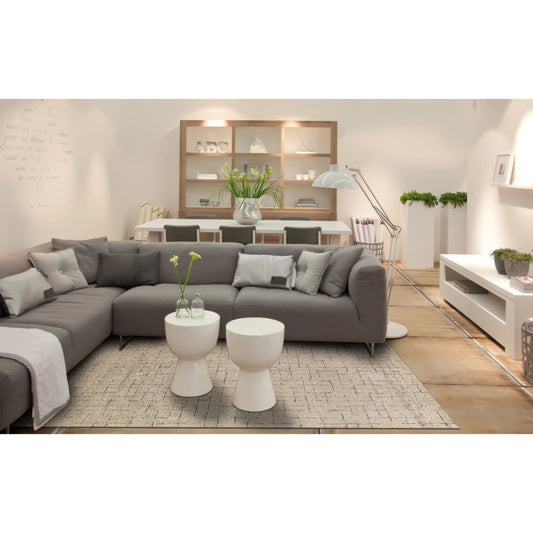 Morisco Transitional Geometric Rug - 8404F by Feizy in tan, gray, black. Made from wool in a unique style.