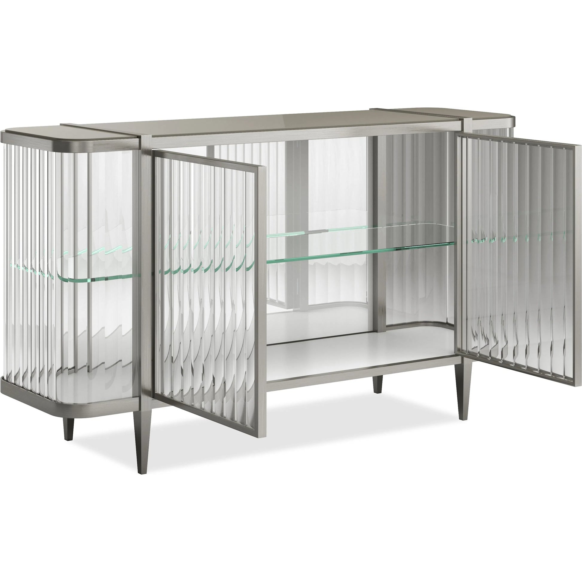 Stop and Stare Console by Caracole. Made from metal, glass, acrylic in a unique style.