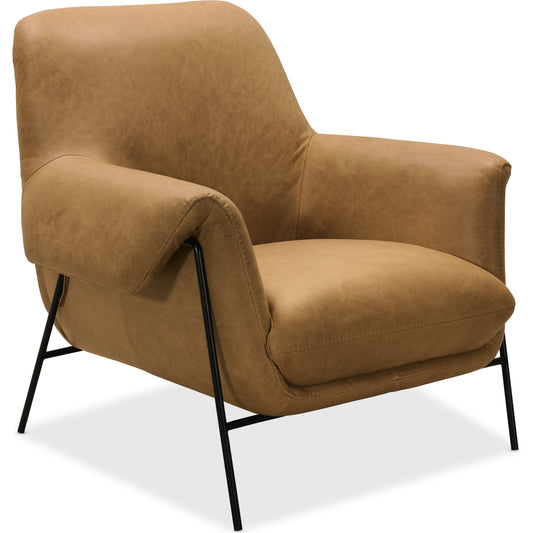Ambroise Club Chair by Hooker Furniture. Made from leather in a traditional style.