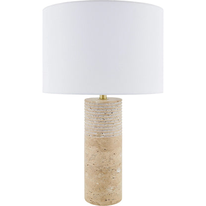 Taboye Accent Table Lamp by Surya in brown. Made from iron, linen, polyester in a transitional style.