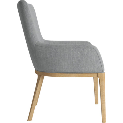 Loft Upholstered Arm Chair by A.R.T. Furniture in gray and natural maple. Made from rubberwood in a transitional style.