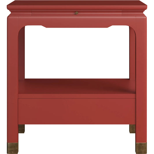 Eave Bedside Table by A.R.T. Furniture. Made from poplar, parawood solids in a unique style.