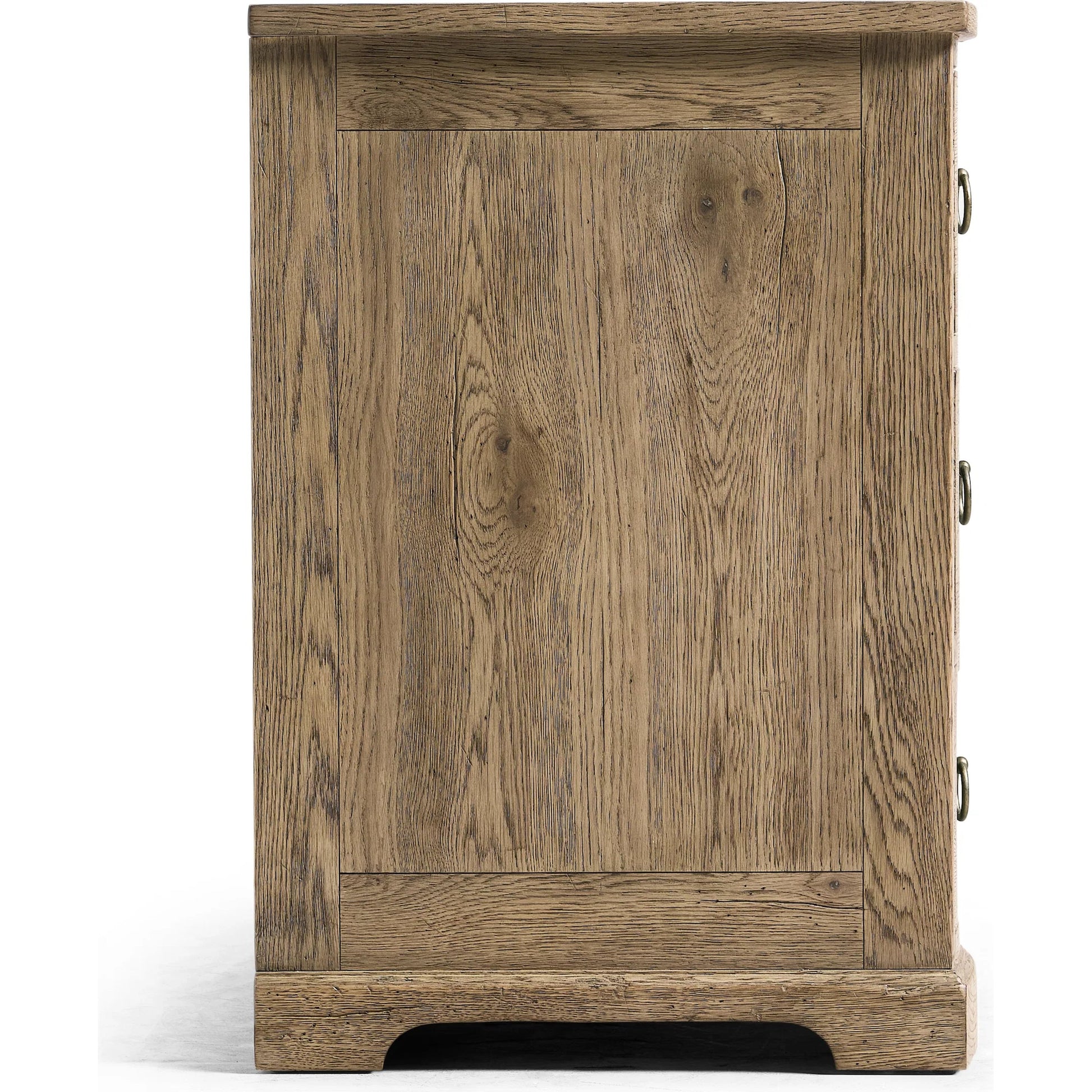 Echo Canyon Three Drawer Nightstand by Jonathan Charles in faded oak. Made from main oak in a unique style.