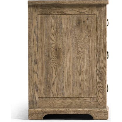 Echo Canyon Three Drawer Nightstand by Jonathan Charles in faded oak. Made from main oak in a unique style.